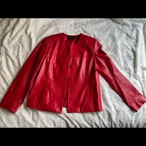 Dana Buchman red leather jacket